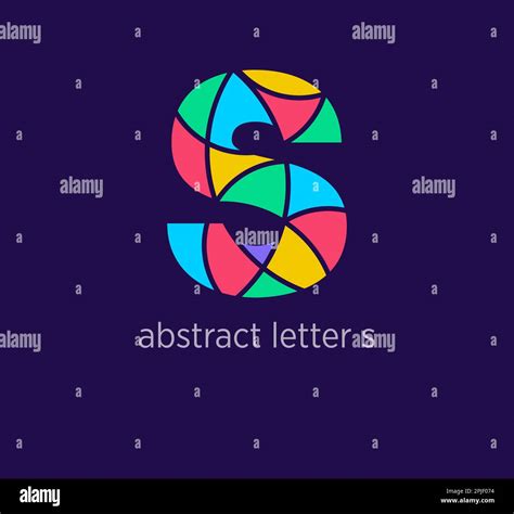 Modern Abstract Letter S Logo Icon Unique Mosaic Design Color Transitions Colorful Letter S