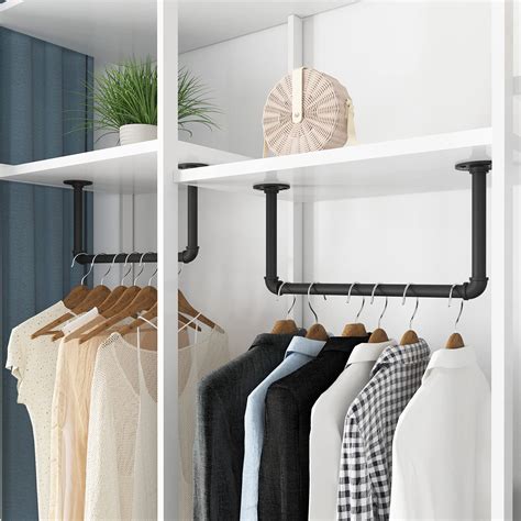 Oropy Industrial Pipe Clothes Rack Set Of Heavy Duty Wall