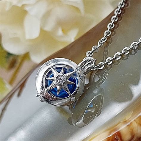 Sterling Silver Compass Locket Urn Necklace For Ashes Pendant Cremation Jewelry Locket