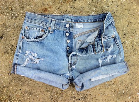 Jean Shorts Vintage Levi S Button Fly High Waist