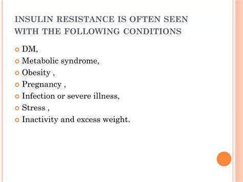 Insulin Resistance Causes And Consequences Ppt Free Download