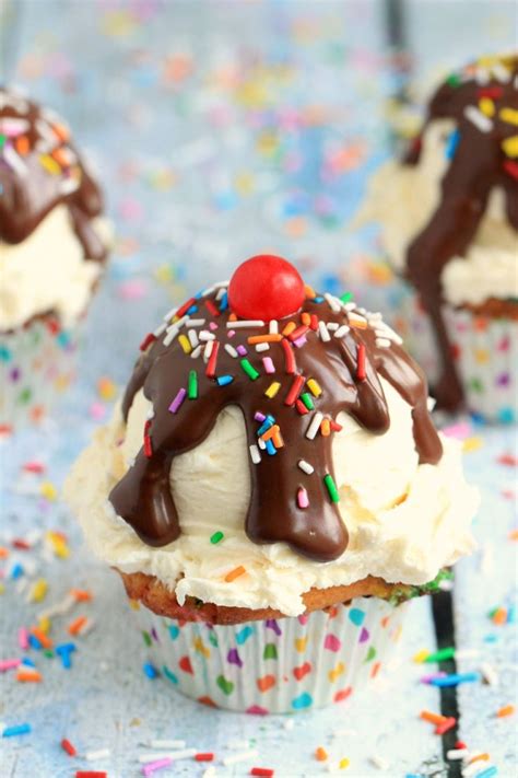 Ice Cream Sundae Cupcakes Funfetti And Vanilla Buttercream