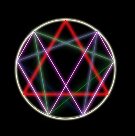 Glowing Enneagram Implied Vortex Math Sacred Geometry Symbols