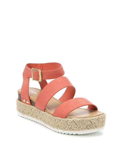 Topic Casual Espadrilles Trim Rubber Sole Flatform Wedge Buckle Ankle Strap Open Toe Sandals