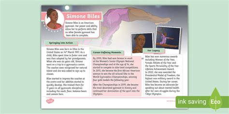 Simone Biles Fact File Twinkl KS2 Hecho Por Educadores