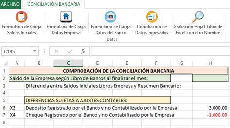 Excel Cursos Y Plantillas Contables Sistema De Conciliaci N Bancaria