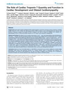 The Role Of Cardiac Troponin T Quantity And Function In Cardiac