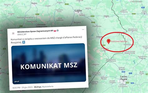 MSZ wezwał rosyjskiego dyplomatę i domaga się wyjaśnień ws rakiety nad