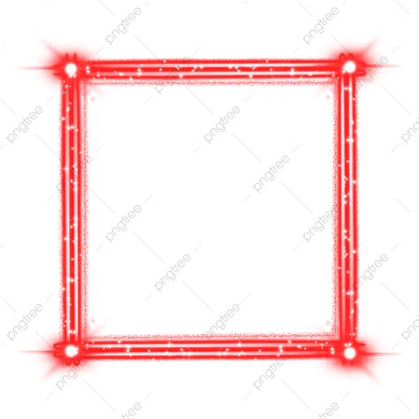 Square Frames Neon Lighting Red