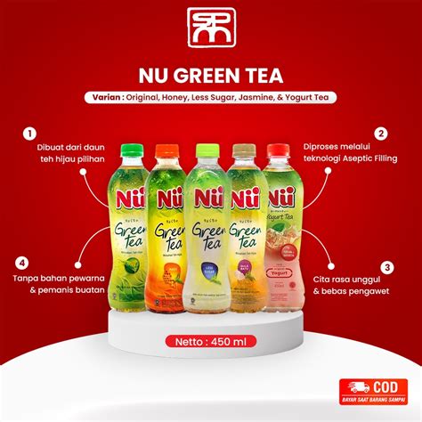 Jual Teh Hijau Nu Green Tea Siap Saji Dalam Botol Kemasan Minuman 450