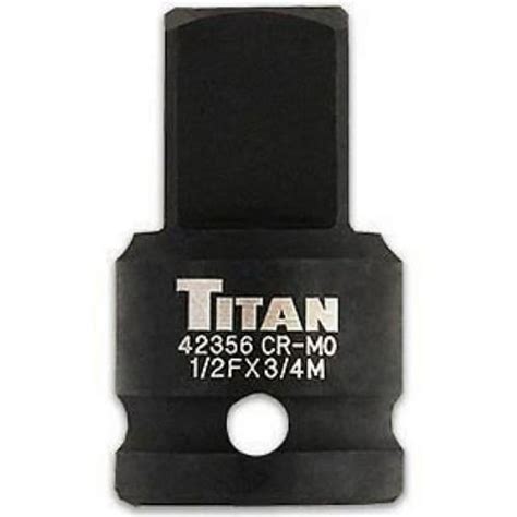 Titan 42356 1 2 Inch Female To 3 4 Inch Male Impact Socket Adaptor 15224