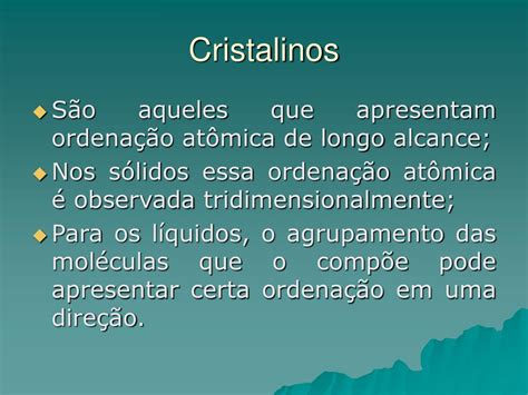 Ppt Introdu O Cristalografia E Defeitos Cristalinos Parte