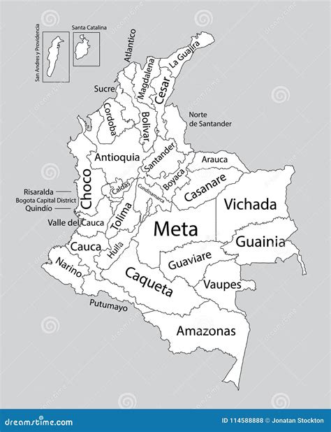 Colombia Provinces Maps Cartoon Vector | CartoonDealer.com #33101141