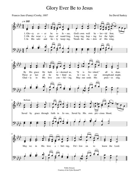 Glory Ever Be To Jesus Ira D Sankey Sheet Music For Piano Piano Duo