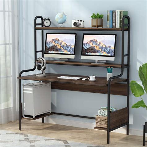 Buy Tribesigns Computer Desk With Hutch And Storage Shelves 47 Inch