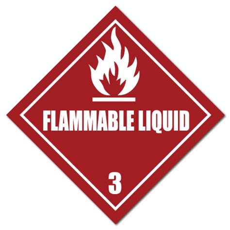 HAZMAT Class 3 Flammable Liquid Stickers