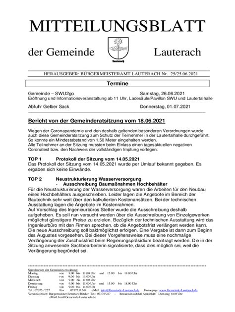 Fillable Online Gemeinde Lauterach Mitteilungsblatt Fax Email Print