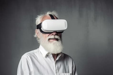 Premium AI Image Old Man Wearing Vr Glasses And Smiling