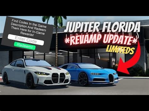 New Revamp Update Cars Codes In Jupiter Florida Youtube