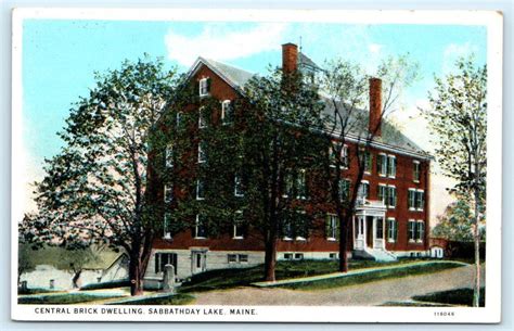 SABBATHDAY LAKE Maine ME CENTRAL BRICK DWELLLING Shaker Village 1920s