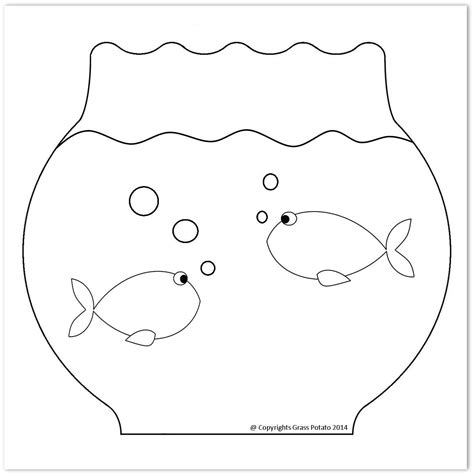 Two Fish In A Fishbowl Coloring Page Clip Art Library