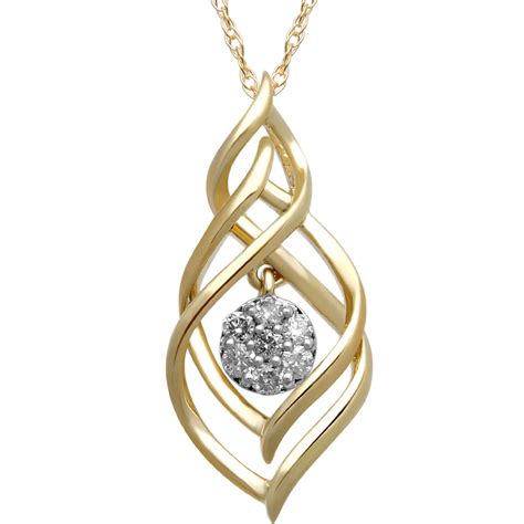 10k Gold 1 10 Ctw Diamond Necklace Diamond Fashion Pendants Mother