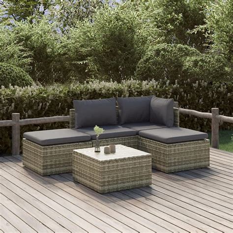 Festnight Polyrattan Gartenlounge Mit Stauraum Balkonm Bel Lounge