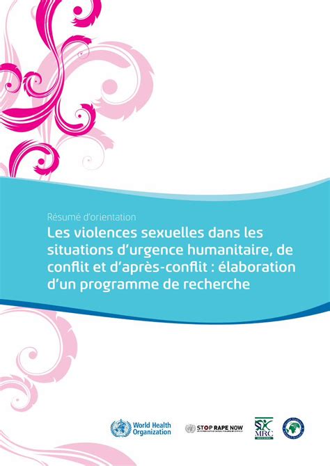 Pdf Les Violences Sexuelles Dans Les Situations Durgence Humanitaire