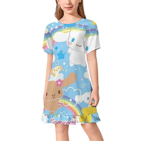 Cinnamoroll Dress for Girls Cute Casual Dresses 150CM Cinnamoroll Merch ...