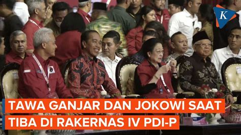 Megawati Jokowi Hingga Ganjar Disambut Meriah Saat Tiba Di Rakernas IV