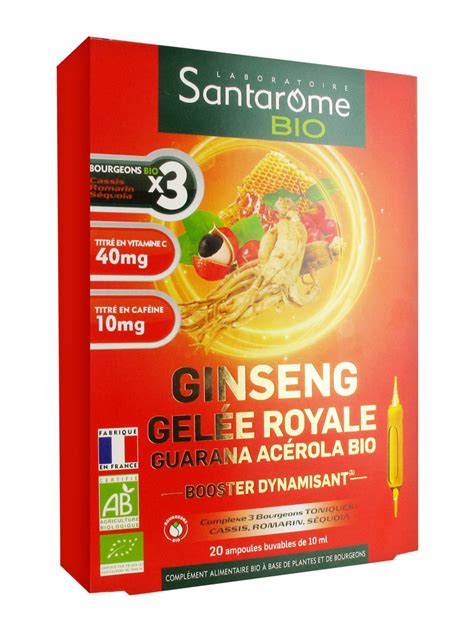 Santarome Bio Ginseng Gel E Royale Guarana Ac Rola Bio Ampoules