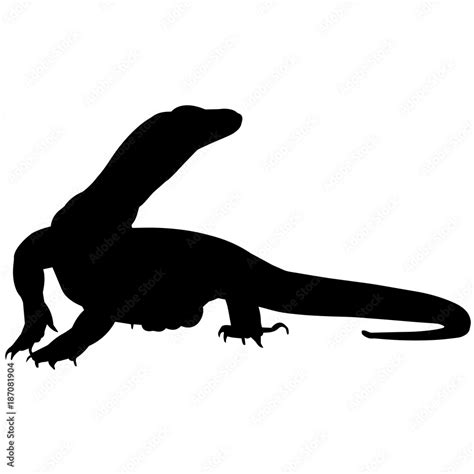 Komodo dragon Silhouette Vector Graphics Stock Vector | Adobe Stock