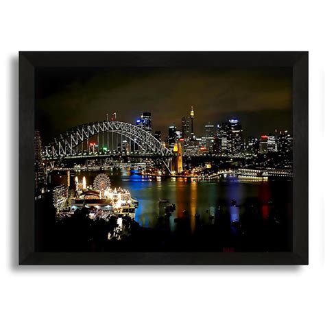 Ebern Designs Sydney Harbour Bridge Evening Glow Single Picture Frame