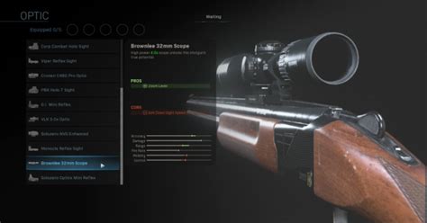 Warzone Brownlee 32mm Scope Optic Stats Call Of Duty Modern