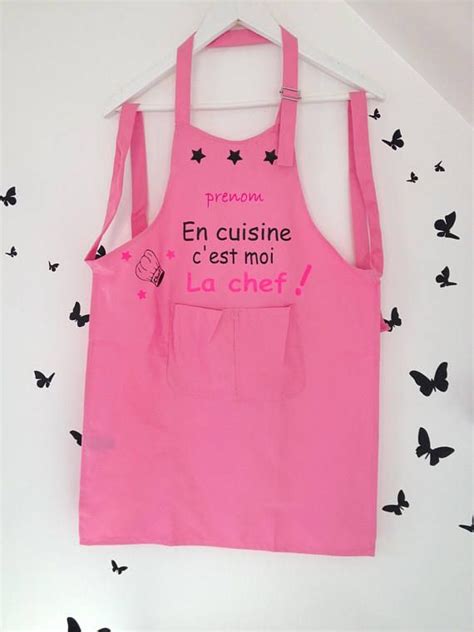 Tablier De Cuisine Enfant Rose Personnalisable Tablier Cuisine Enfant