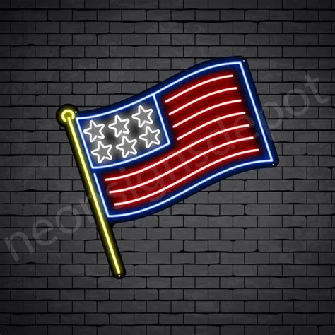 Stick American Flag Neon Sign Neon Signs Depot