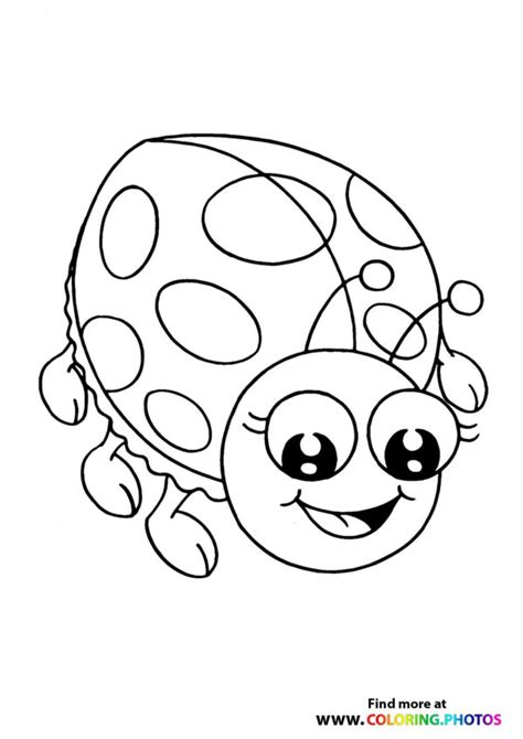 Ladybug Smiling Coloring Pages For Kids