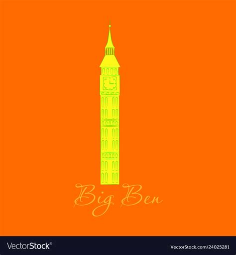 London Landmark Big Ben Clock Tower Royalty Free Vector