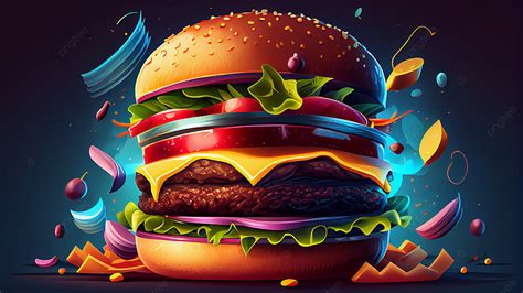 Fundo De Ilustra O De Carne Dupla De Hamb Rguer Hamburger Dupla