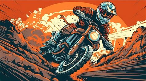 Premium Ai Image A Cartoon Image Of A Motorcycle Rider With The Word