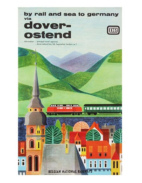 1960 S Dover To Ostende Travel Poster Decorative Collective