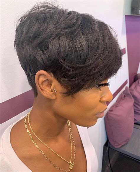 Tapered Feathered Pixie For Black Women Curly Pixie Haircuts Short