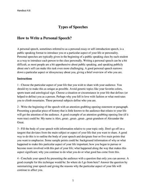 Fillable Online Types Of Speeches Fax Email Print Pdffiller