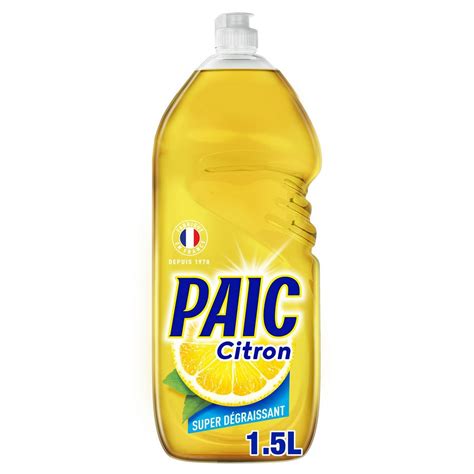 PAIC Liquide vaisselle super dégraissant citron 1 5l pas cher Auchan fr