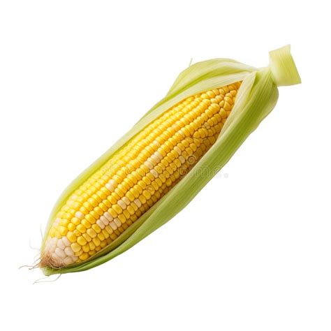 single corn isolated  white background stock illustration