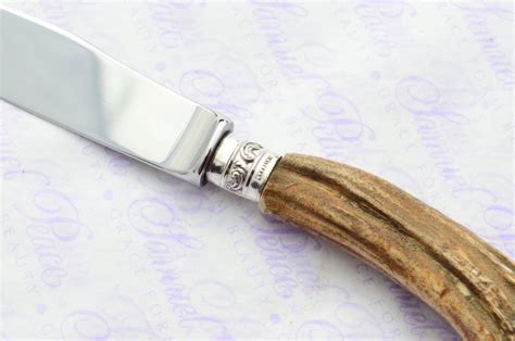 Six Genuine Rare Sambar Stagantler Handle Steak Knives Etsy