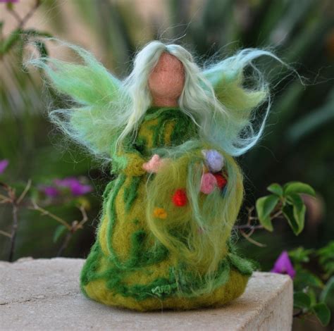 Needle Felted Wool Garden Fairy Waldorf Doll Etsy