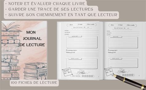 Mon Journal de lecture Carnet de lecture en français à remplir avec