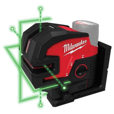 Milwaukee M12 12 Volt Lithium Ion Cordless Green Cross Line And 4