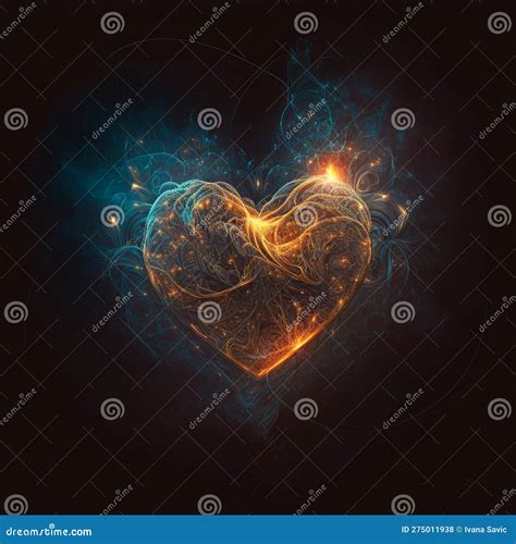 Cyber Heart Of Artificial Intelligence Heart With Bursting Light